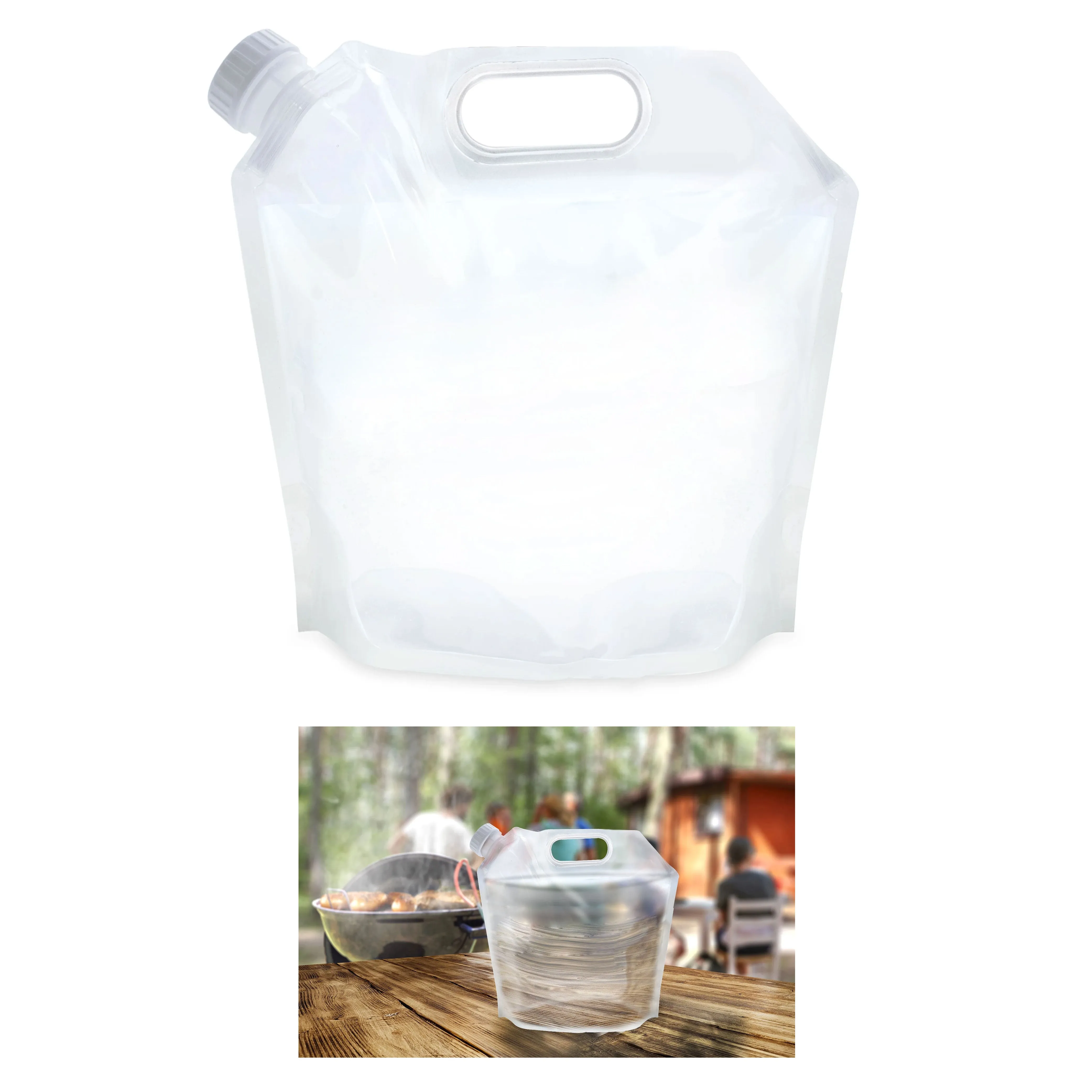 1 Foldable Collapsible 5 Qt Water Container Bag Bottles Survival Emergency Sport