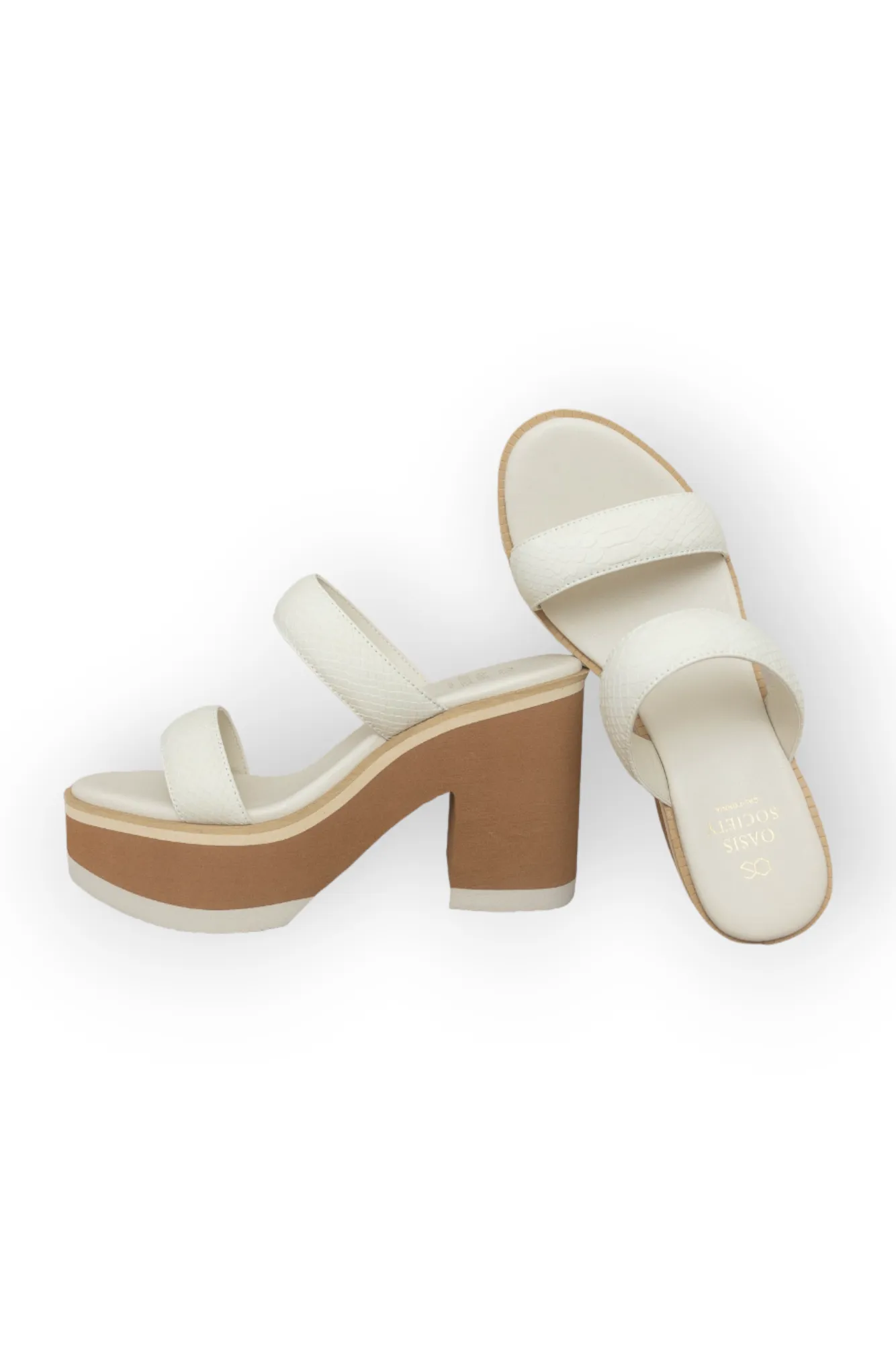 Aces White Chunky Platform Sandals