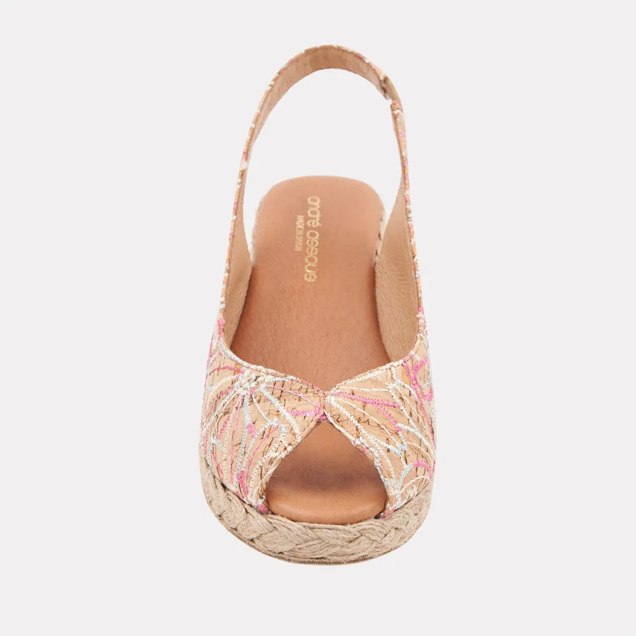 Audrey Cork Espadrille Wedge