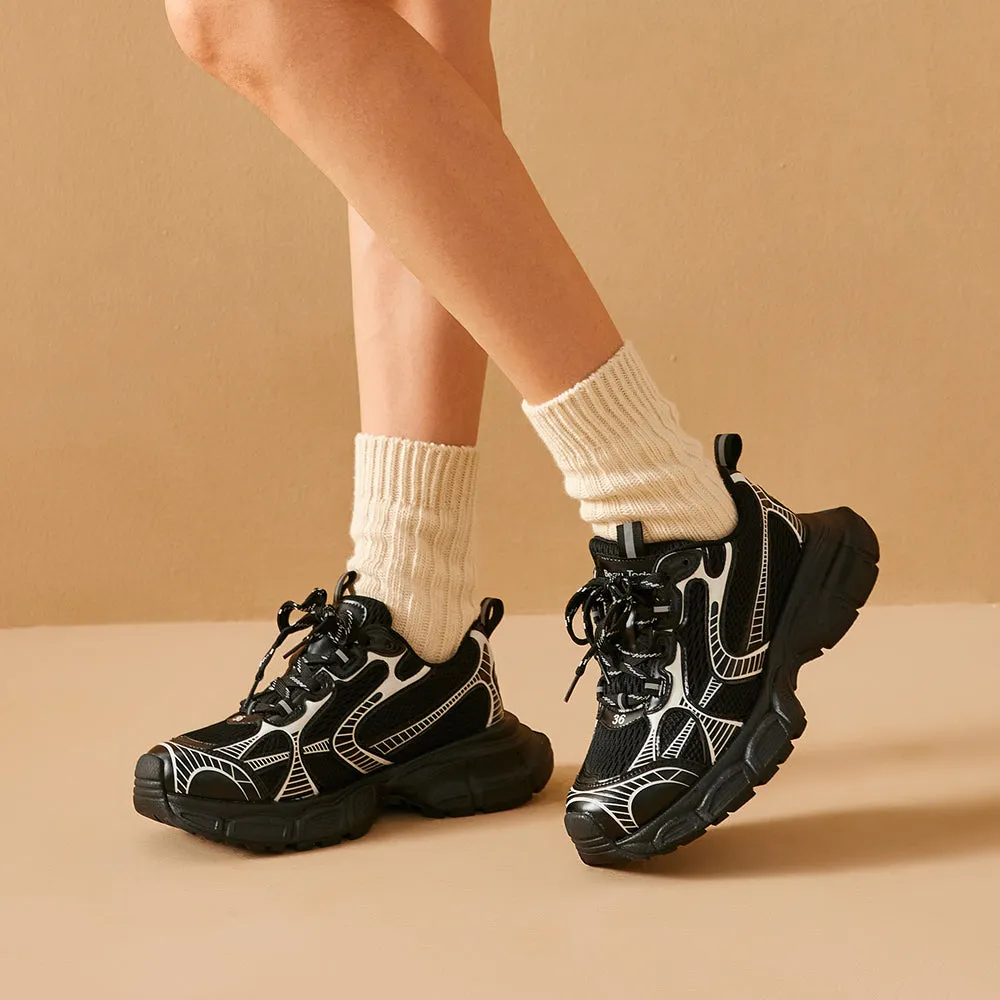 BeauToday Casual Chunky Sneakers Breathable Mesh Trainers for Women