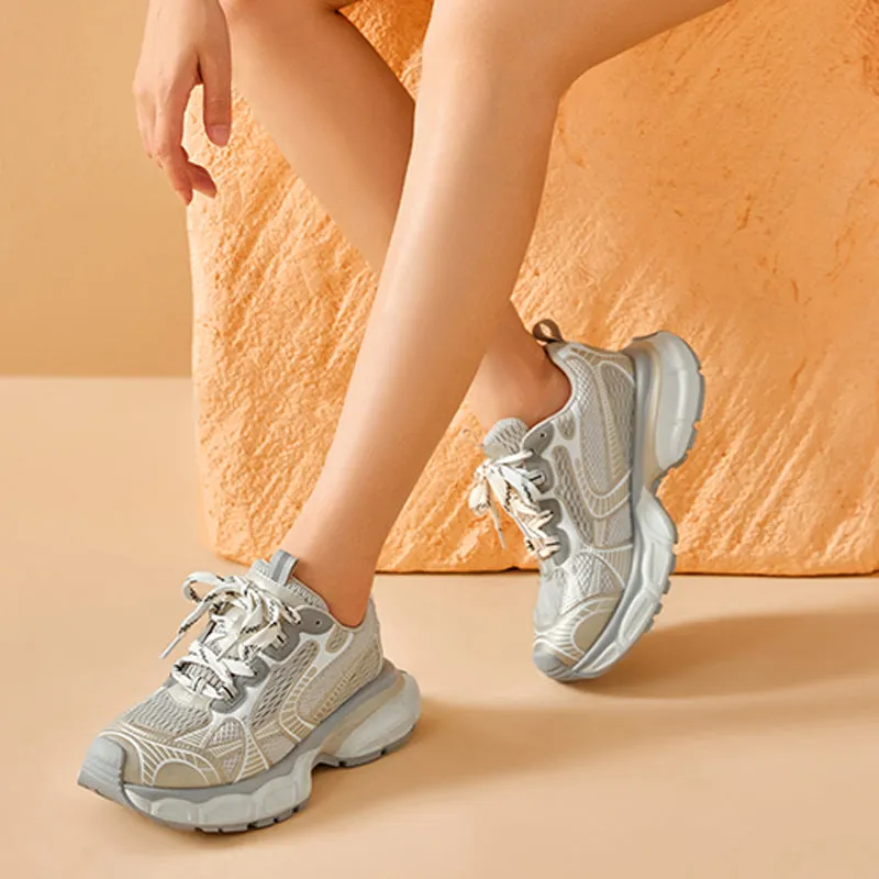 BeauToday Casual Chunky Sneakers Breathable Mesh Trainers for Women