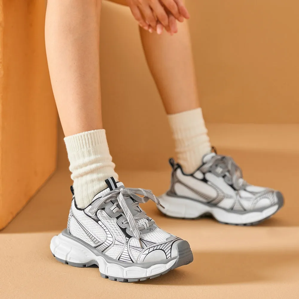BeauToday Casual Chunky Sneakers Breathable Mesh Trainers for Women