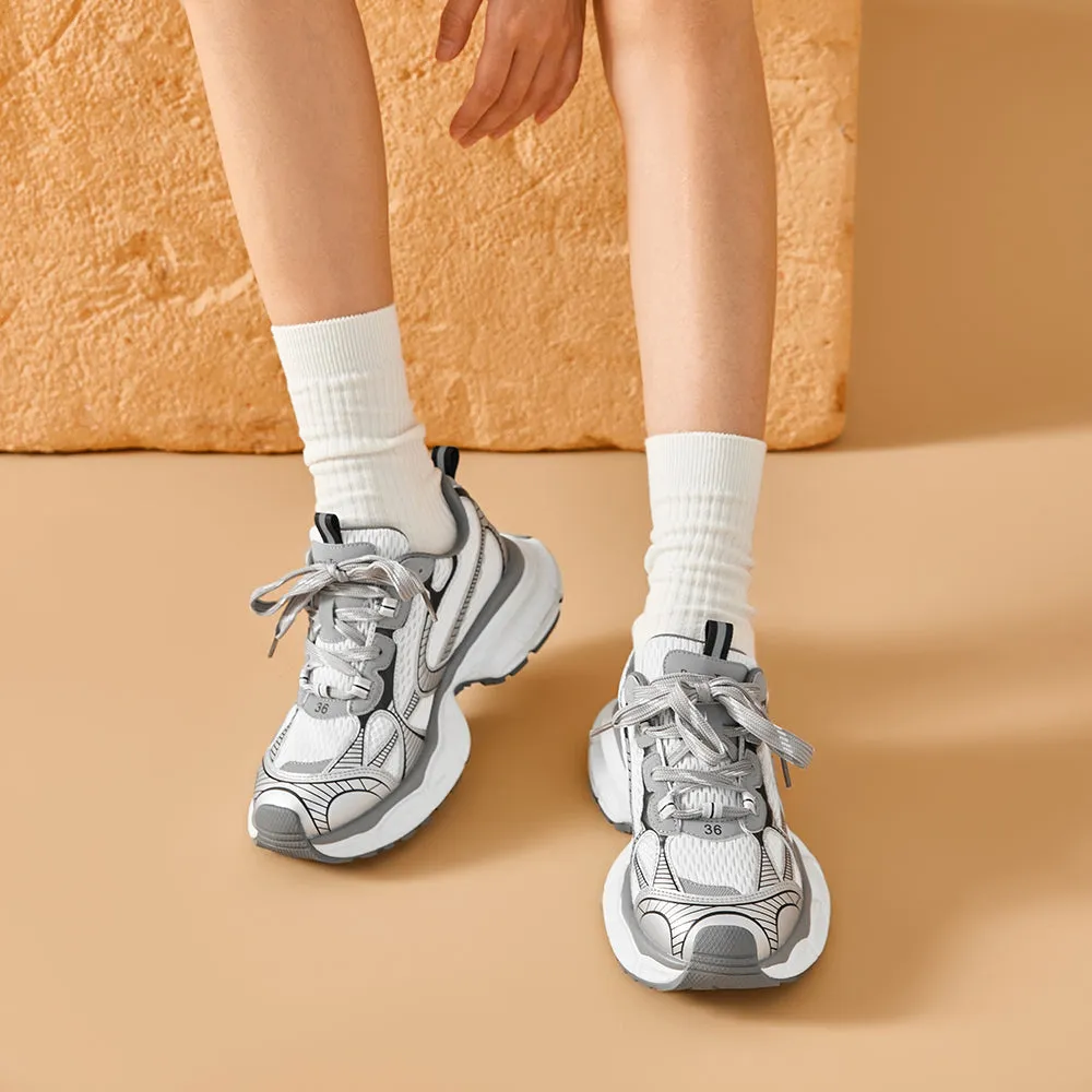 BeauToday Casual Chunky Sneakers Breathable Mesh Trainers for Women