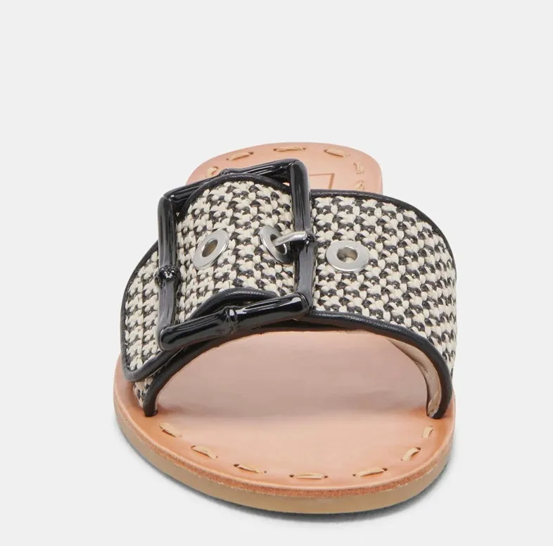Black Raffia Dasa Sandals