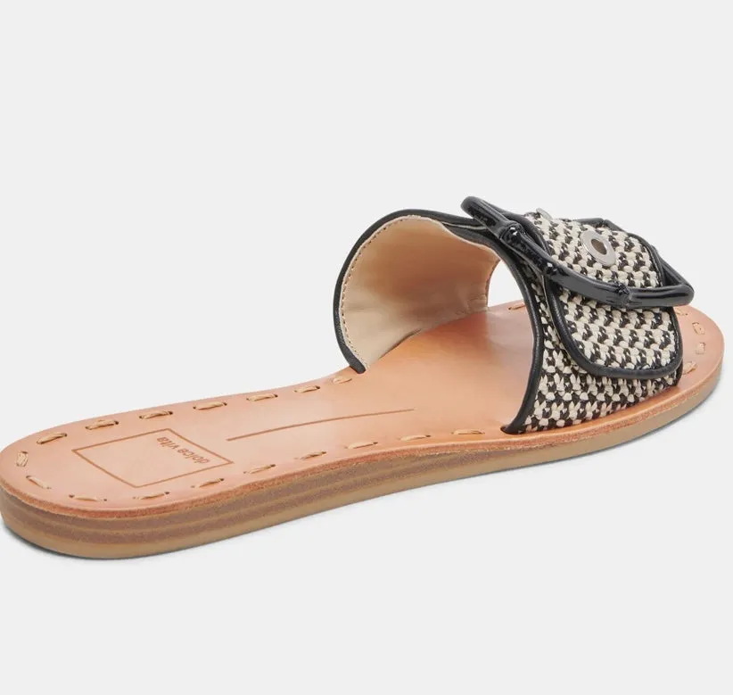 Black Raffia Dasa Sandals