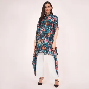 Black Tropical Print Tunic