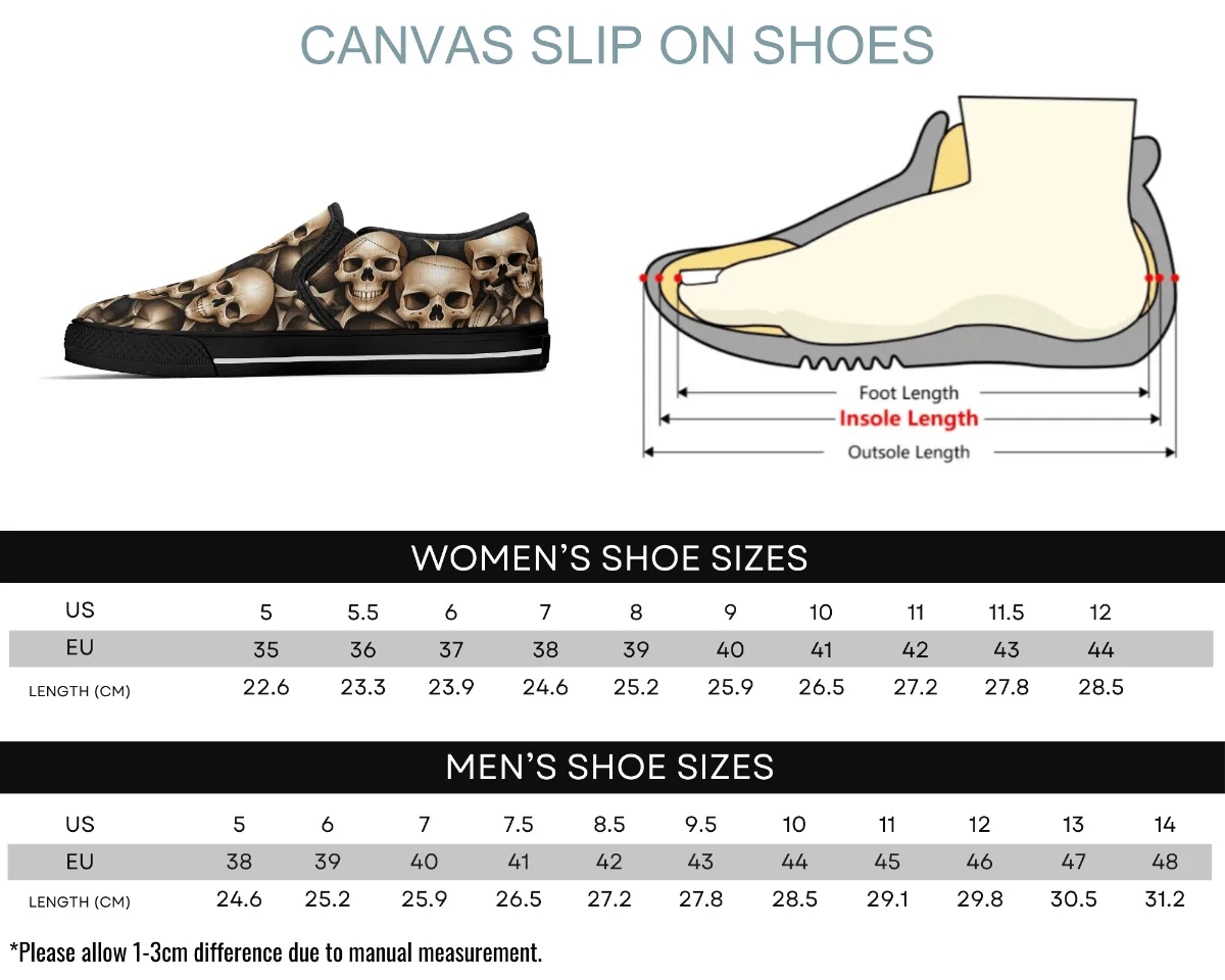 Bronze Skull Slip Ons