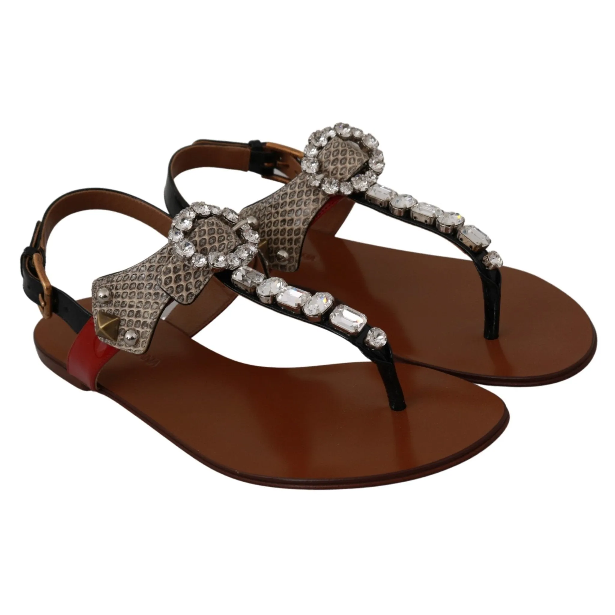 Dolce & Gabbana Elegant Strappy Sandals with Exotic Charm