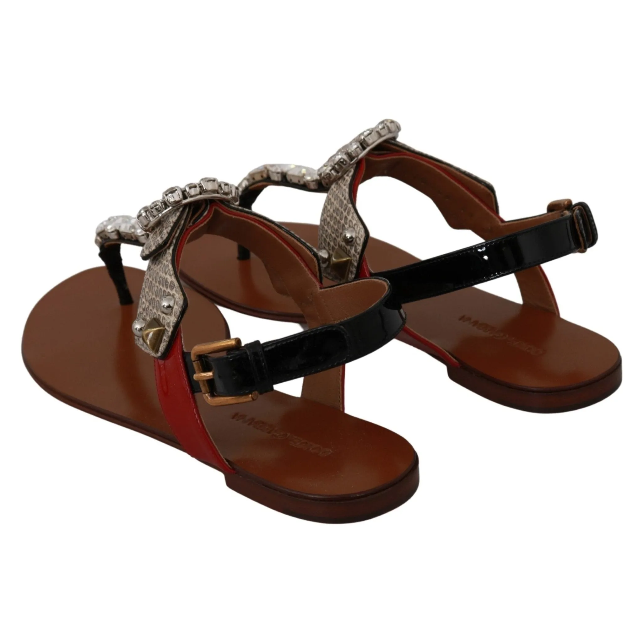 Dolce & Gabbana Elegant Strappy Sandals with Exotic Charm