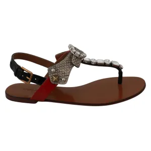 Dolce & Gabbana Elegant Strappy Sandals with Exotic Charm