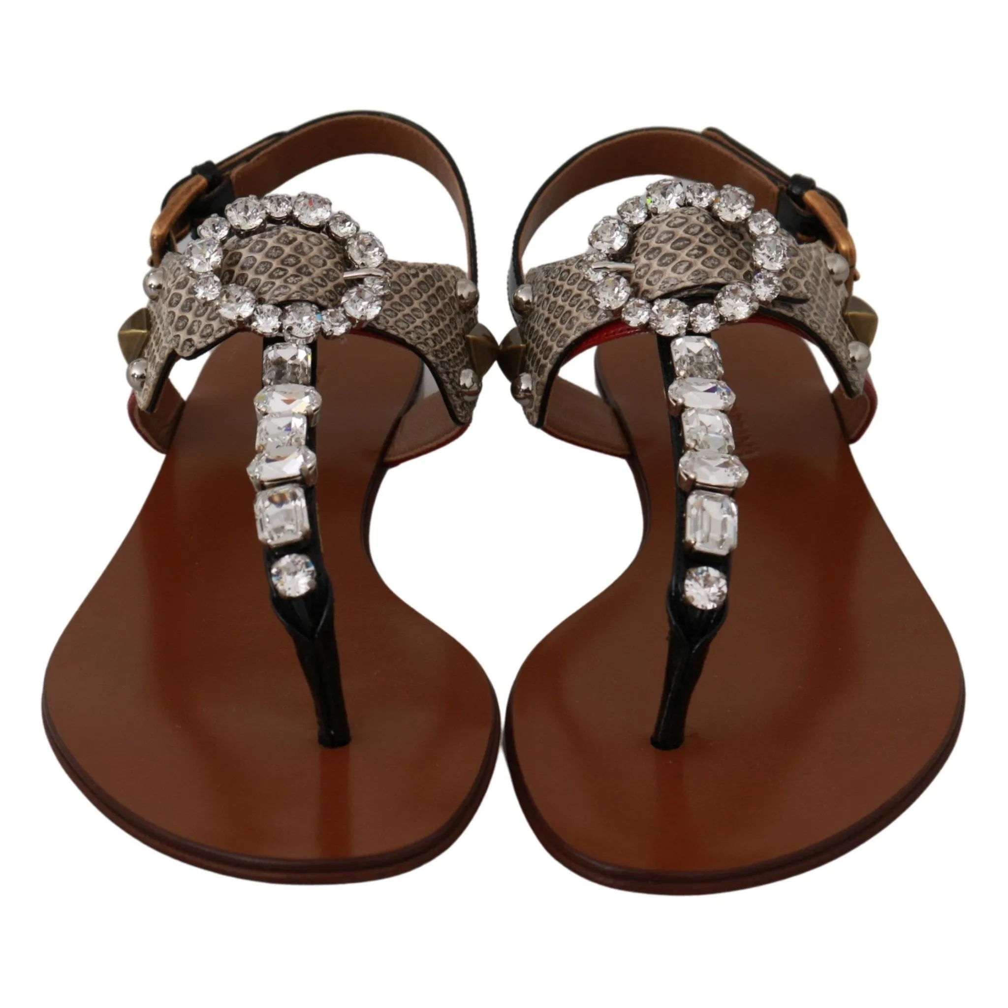 Dolce & Gabbana Elegant Strappy Sandals with Exotic Charm