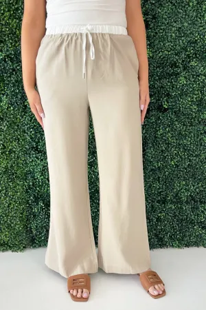 Elastic Waist Wide Leg Pants