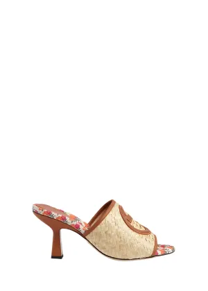 Gucci Mabel Interlocking G Raffia Sandals