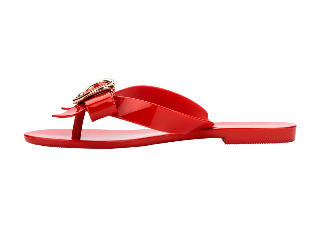 Melissa Flame AD Heart Embellished Slides Red Slip-on For Women