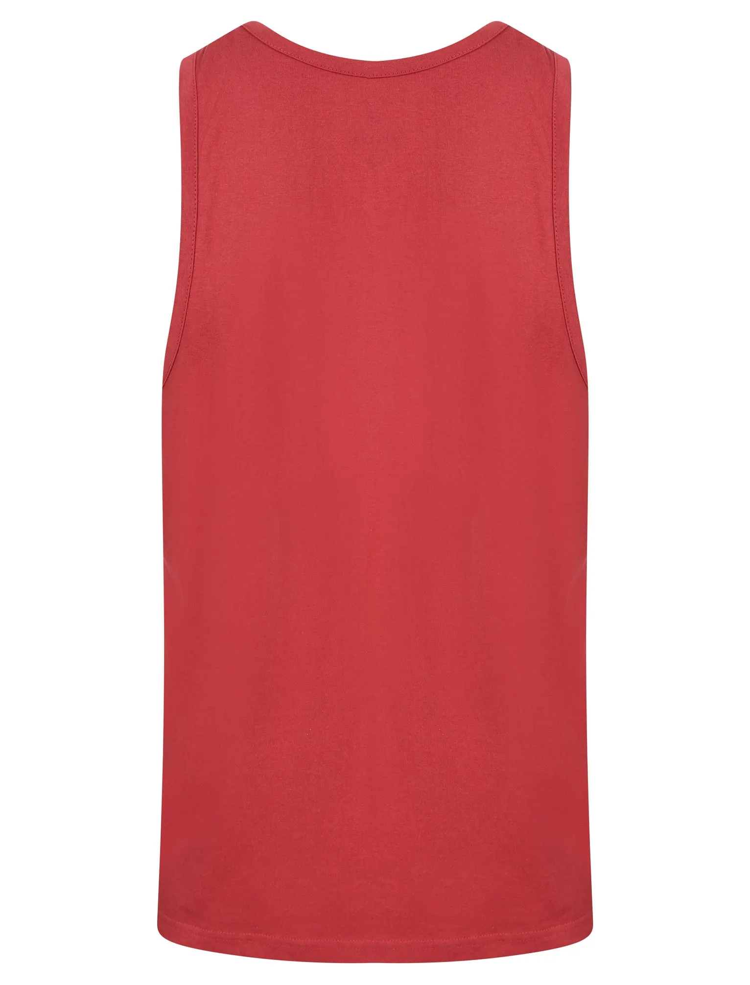 Palm Springs Motif Print Cotton Vest Top in Garnet Rose - South Shore