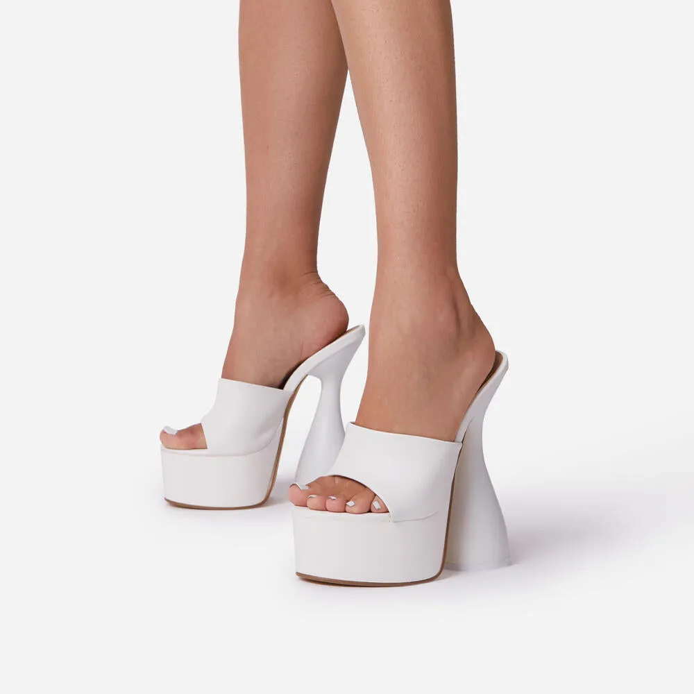 Peep Toe Platform Mule Heel Sandals Own-It By Lemonade