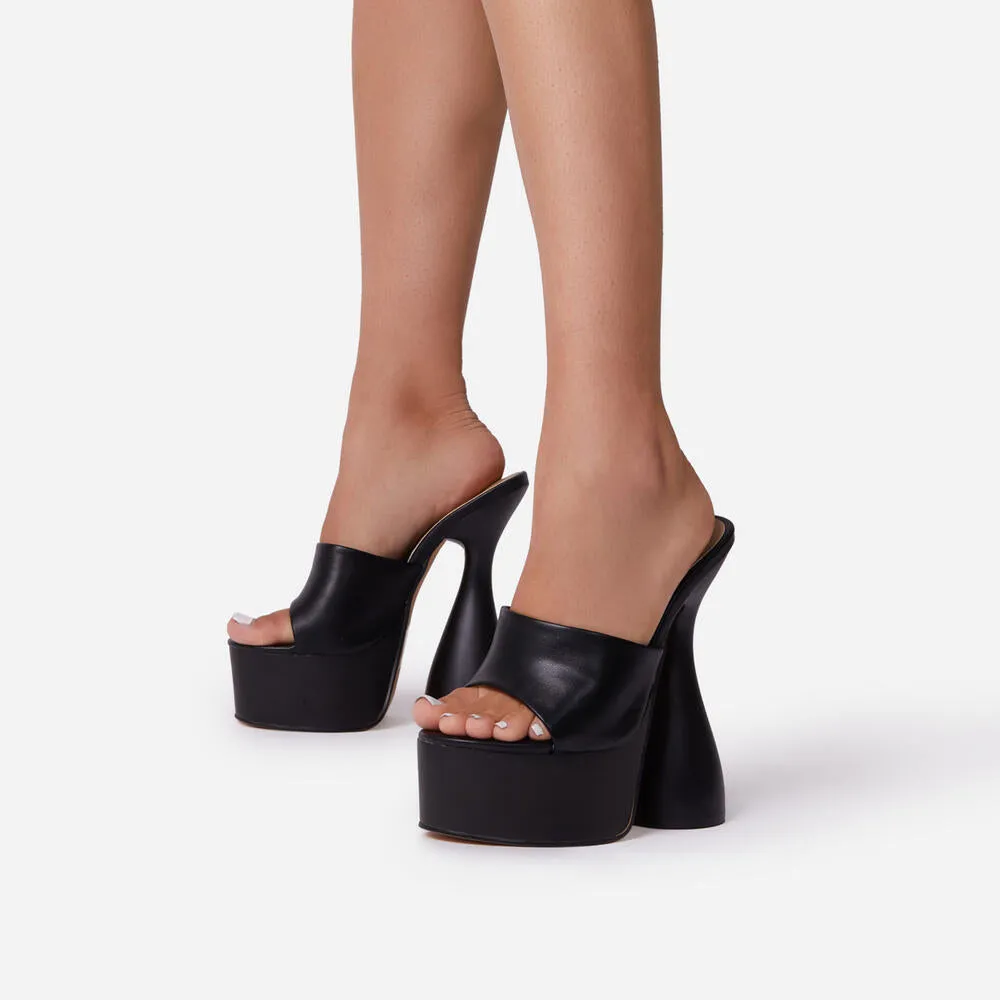 Peep Toe Platform Mule Heel Sandals Own-It By Lemonade