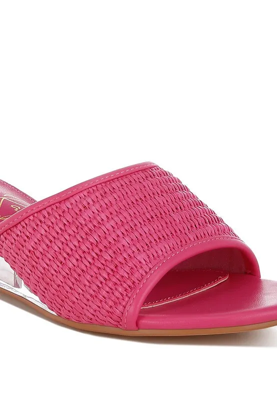 Raffia Clear Heel Wedge Sandals