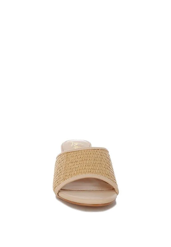 Raffia Clear Heel Wedge Sandals