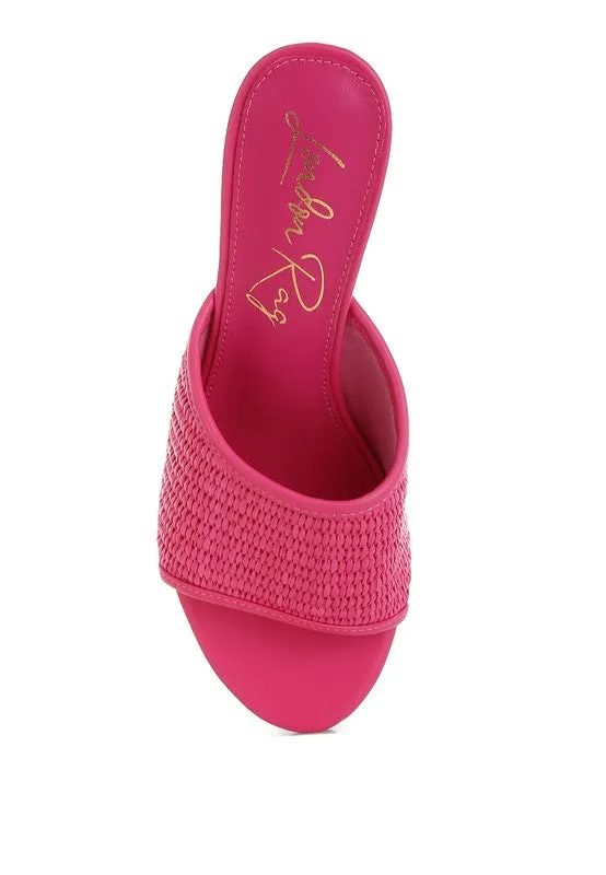 Raffia Clear Heel Wedge Sandals