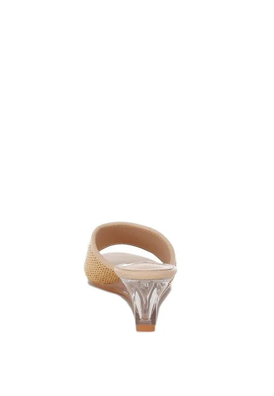 Raffia Clear Heel Wedge Sandals