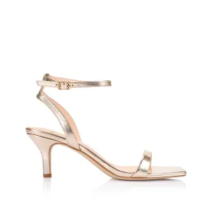 Tally Kitten Heel Sandals - Champagne Gold