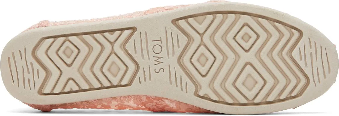Toms Alpargata Floral Lace Peach Blush Womens Espadrilles Shoes