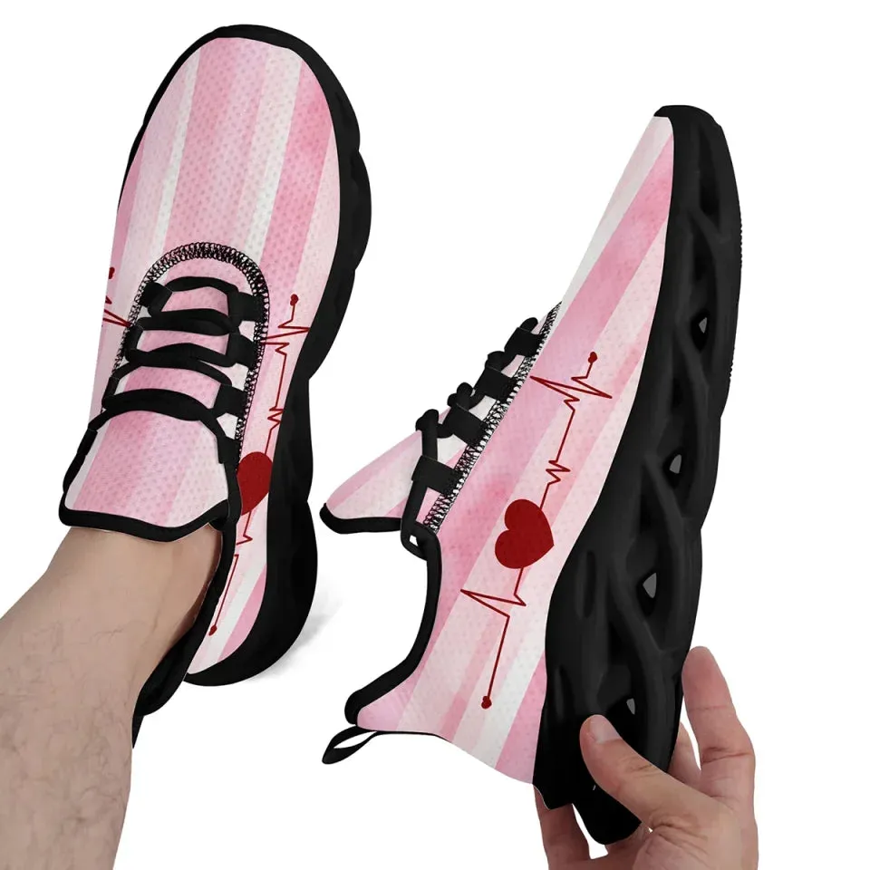 Unique Gift,Personalized Romantic Mesh Sneakers, Custom Breathable Couples Shoes, Love-Themed Shoes