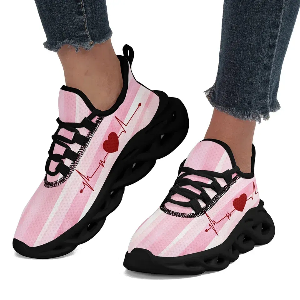 Unique Gift,Personalized Romantic Mesh Sneakers, Custom Breathable Couples Shoes, Love-Themed Shoes